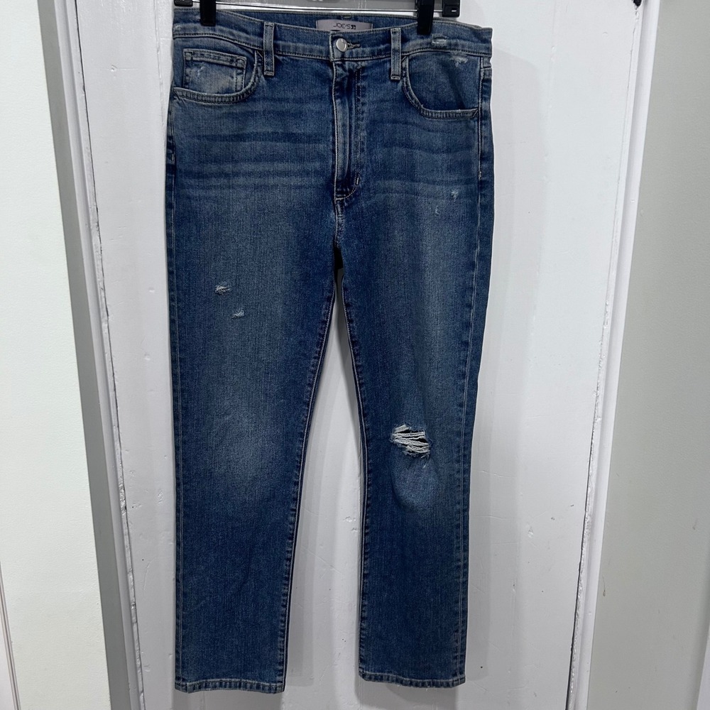 Joes Jeans Women 30 Distressed Straight Leg Blue Denim TMXDHI5994